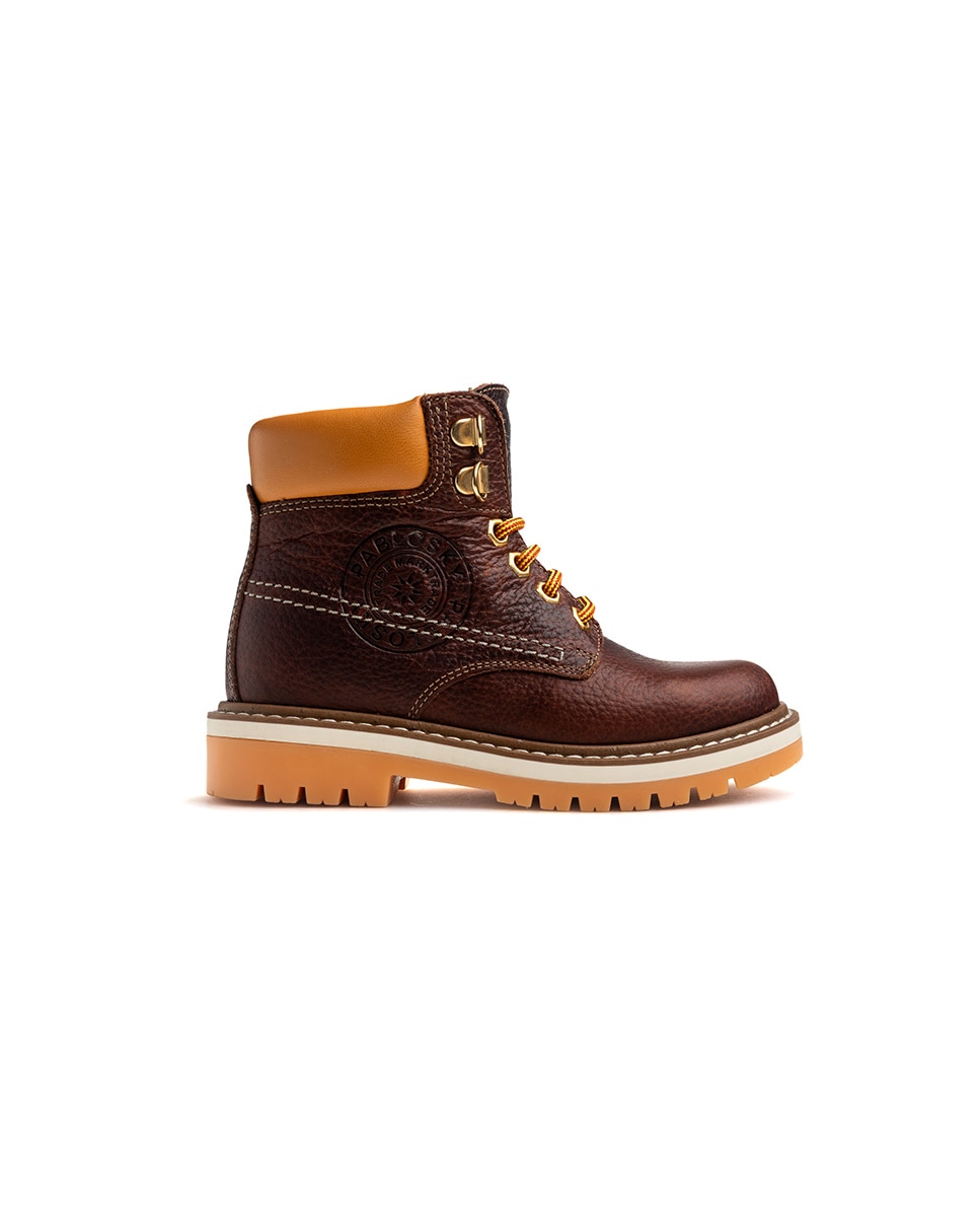 Botas Pablosky de Pele com Cordões Castanho-7