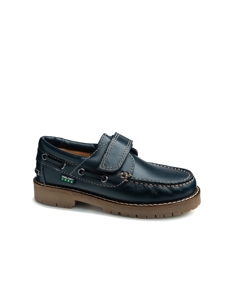 Imagem 0 de Sapatos Náuticos Infantil Pablosky de Pele com Velcro
