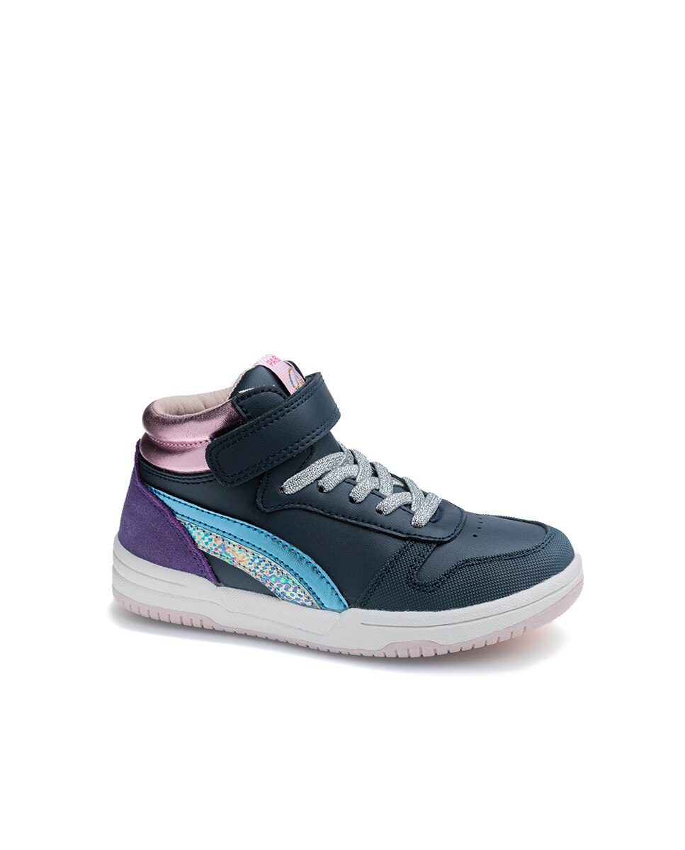 Sapatilhas Desportivas Infantil Pablosky de Pele com Velcro Azul-1