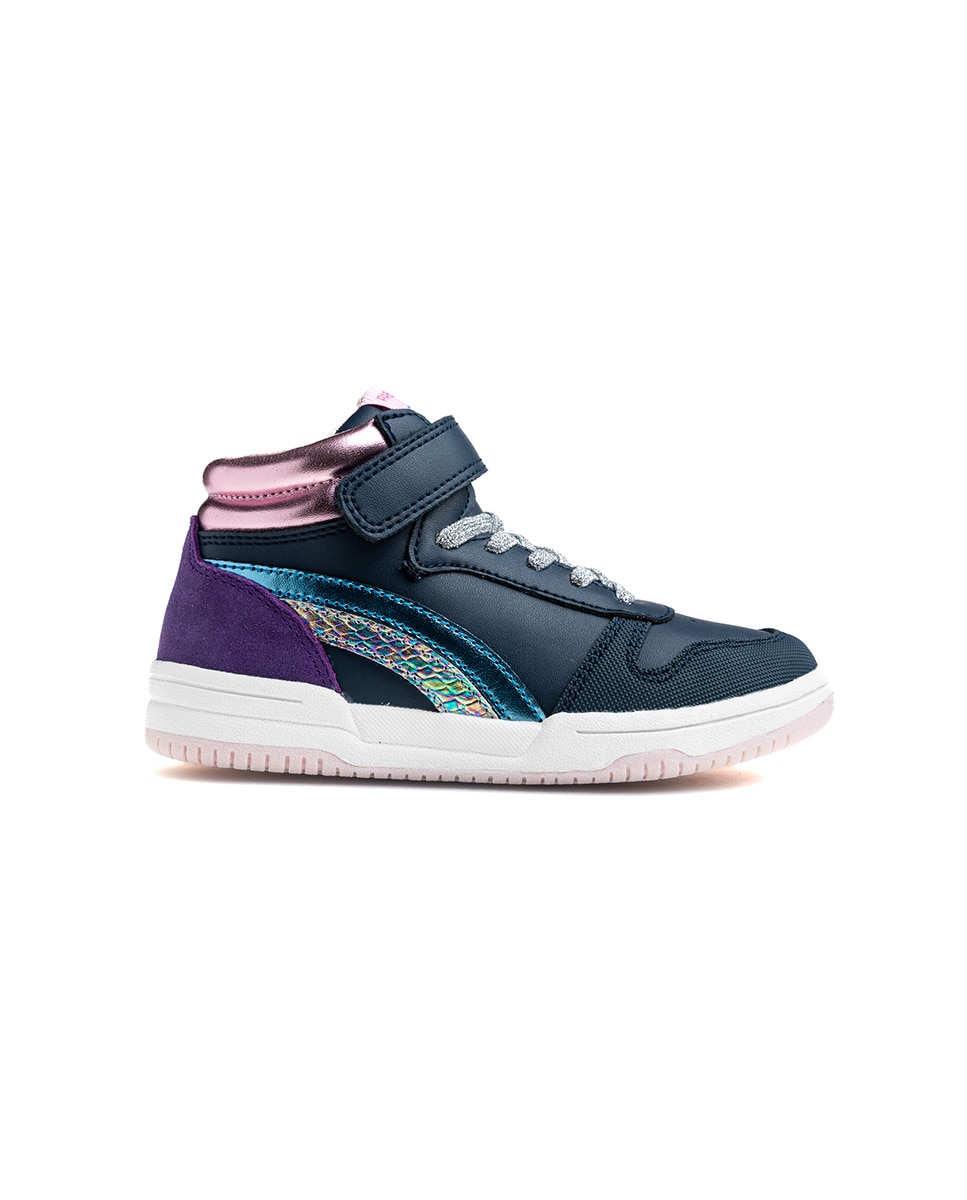 Sapatilhas Desportivas Infantil Pablosky de Pele com Velcro Azul-9