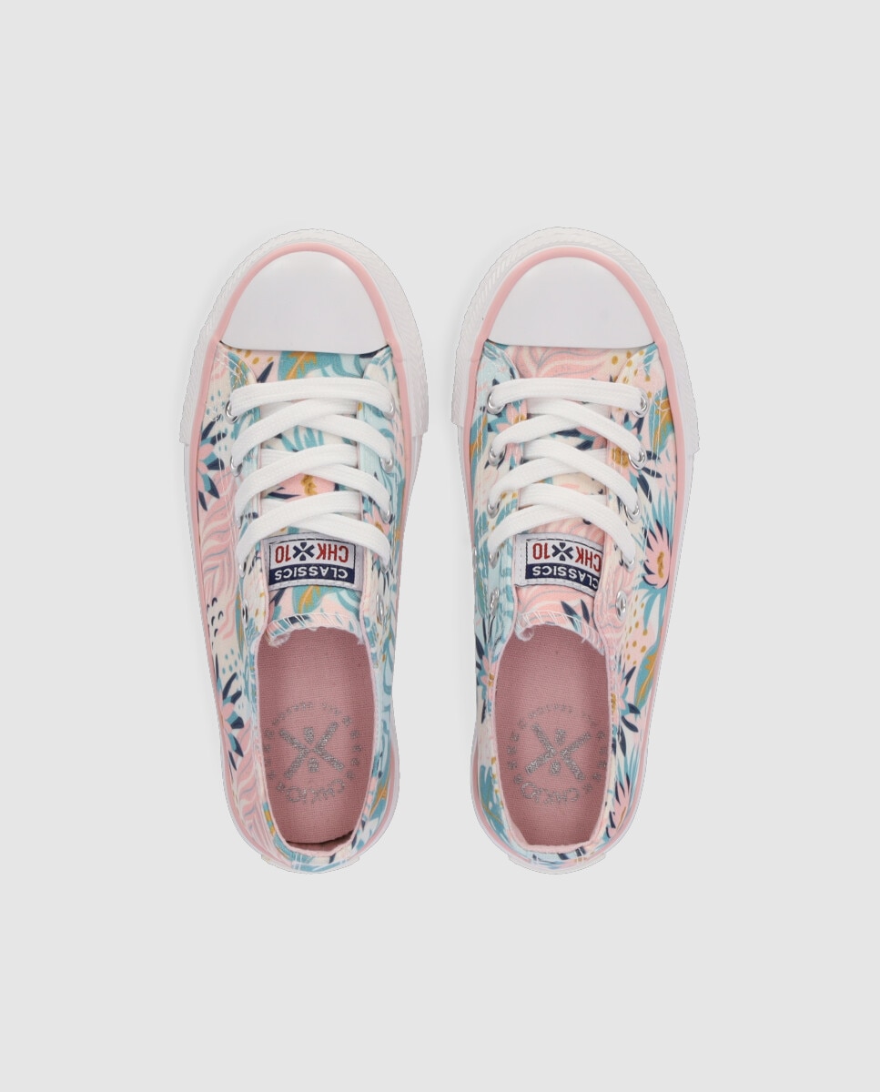 Sapatilhas de Lona Infantil Rasas com Atacadores Chika10 Multicolor-4