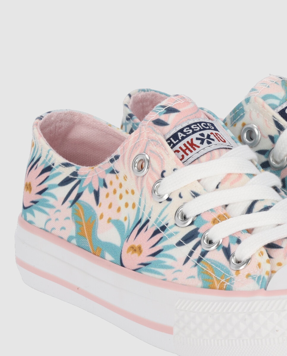Sapatilhas de Lona Infantil Rasas com Atacadores Chika10 Multicolor-5