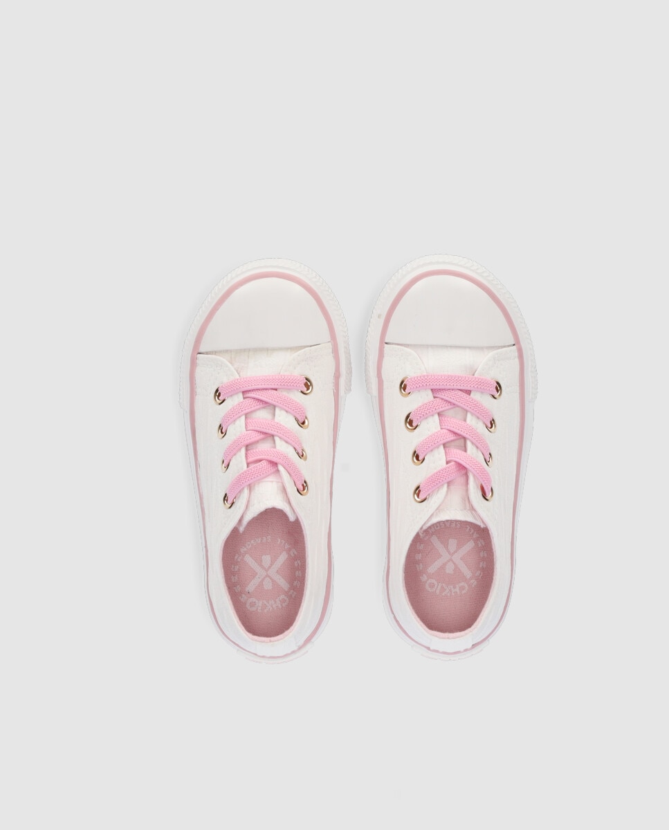 Sapatilhas de Lona Infantil Rasas com Elástico Chika10 Branco-4