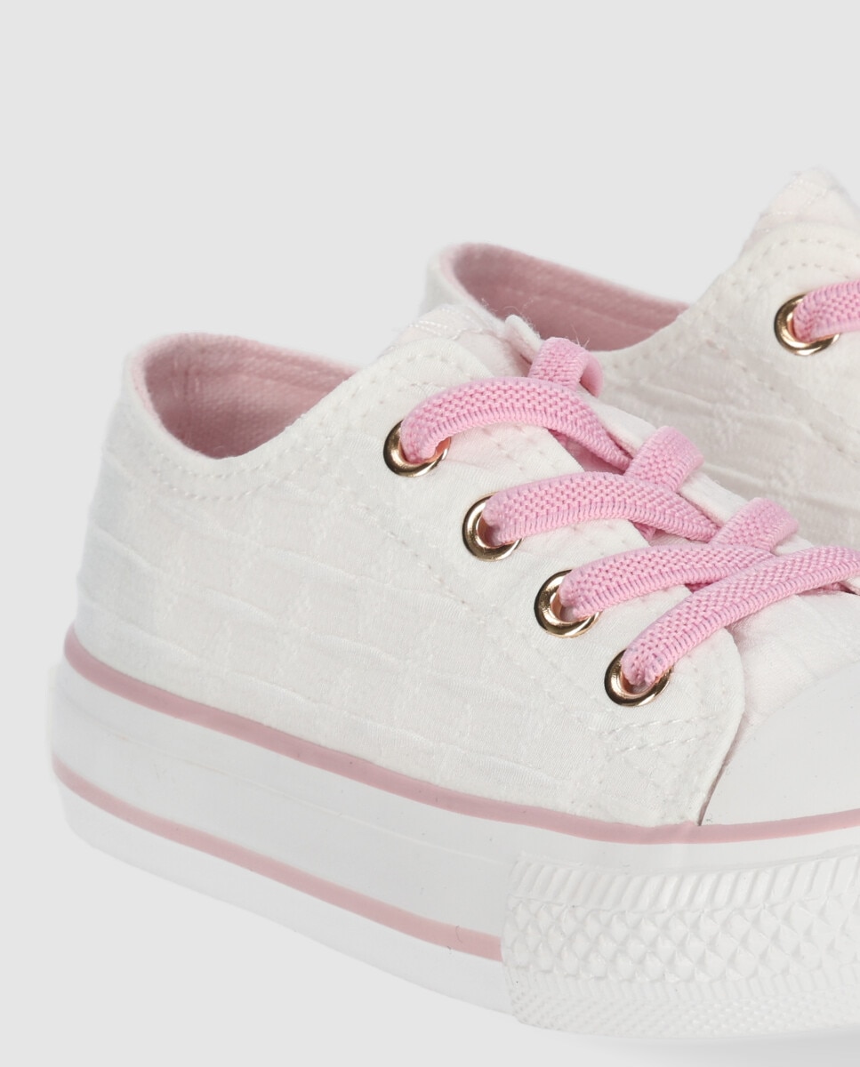 Sapatilhas de Lona Infantil Rasas com Elástico Chika10 Branco-5