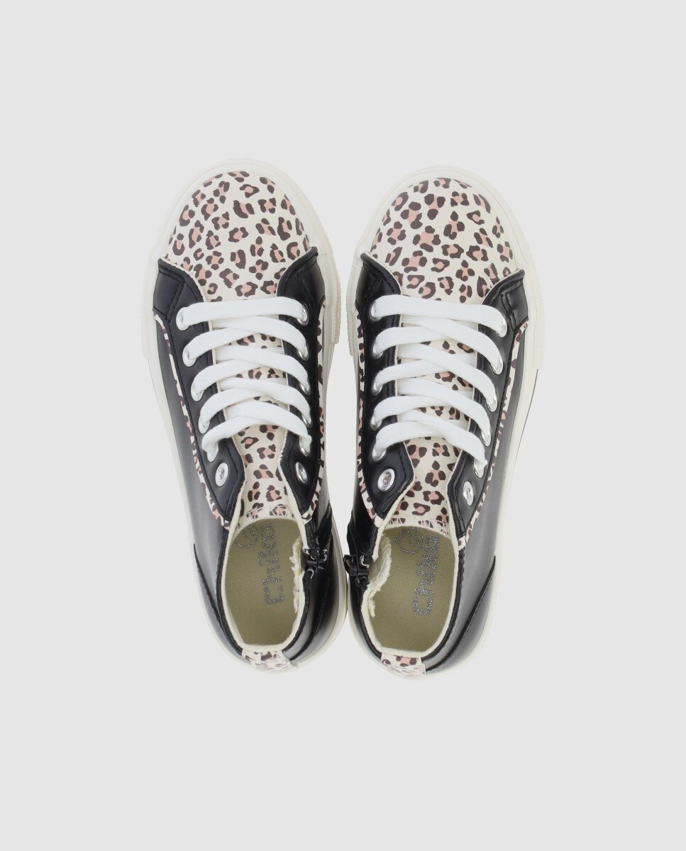 Sapatilhas Abotinadas de Sola Dupla Preto-4