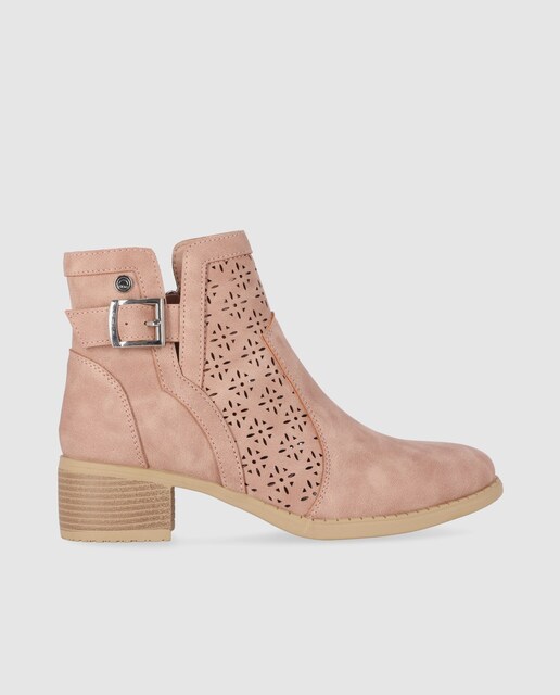 Imagem 0 de Botins com Fecho Zip e Fivela Metálica Decorativa