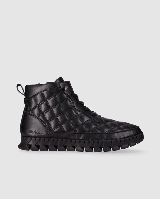 Imagem 0 de Botins Desenhados em Pele com Biqueira Redonda e Fecho Zip