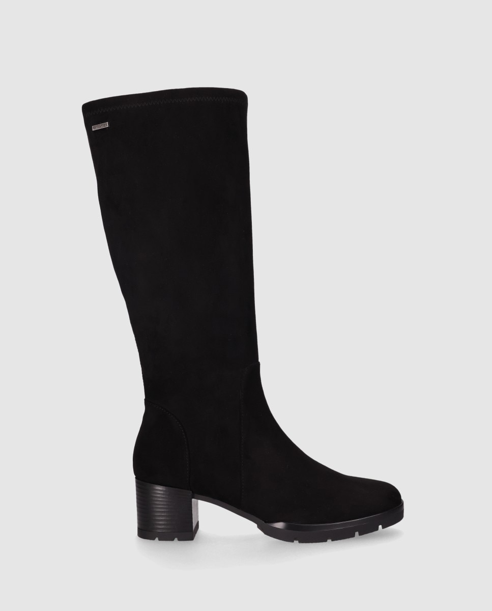 Imagem 0 de Botas Elásticas de Cano Alto Estilo Meia com Biqueira Redonda