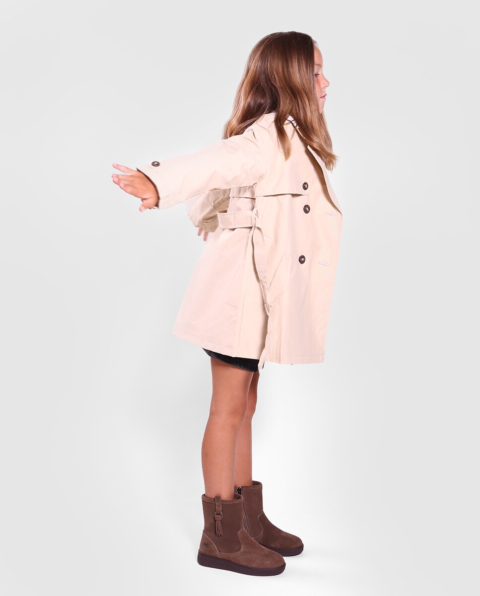 Botins Desenhados em Pele com Biqueira Redonda e Detalhes Decorativos Castanho-6