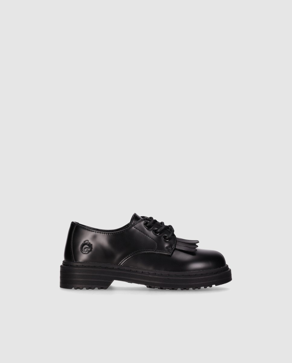 Sapatos Oxford com Atacadores e Costuras Visíveis Chika10 Preto-1