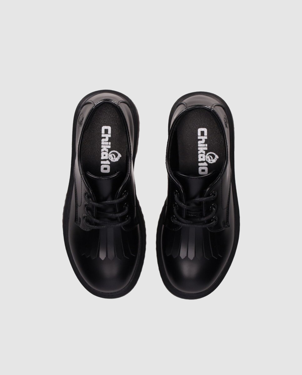 Sapatos Oxford com Atacadores e Costuras Visíveis Chika10 Preto-4