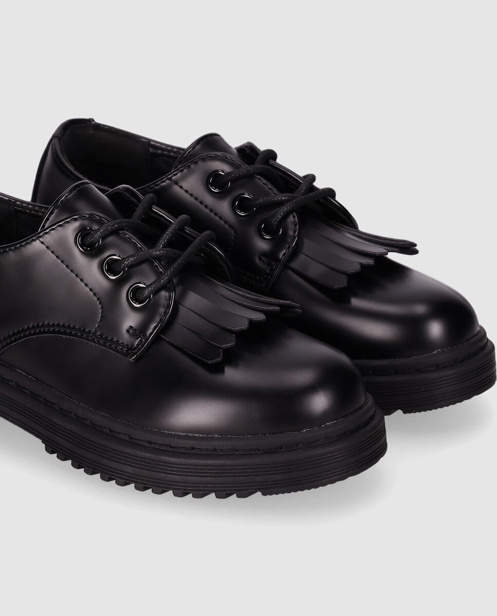 Sapatos Oxford com Atacadores e Costuras Visíveis Chika10 Preto-5