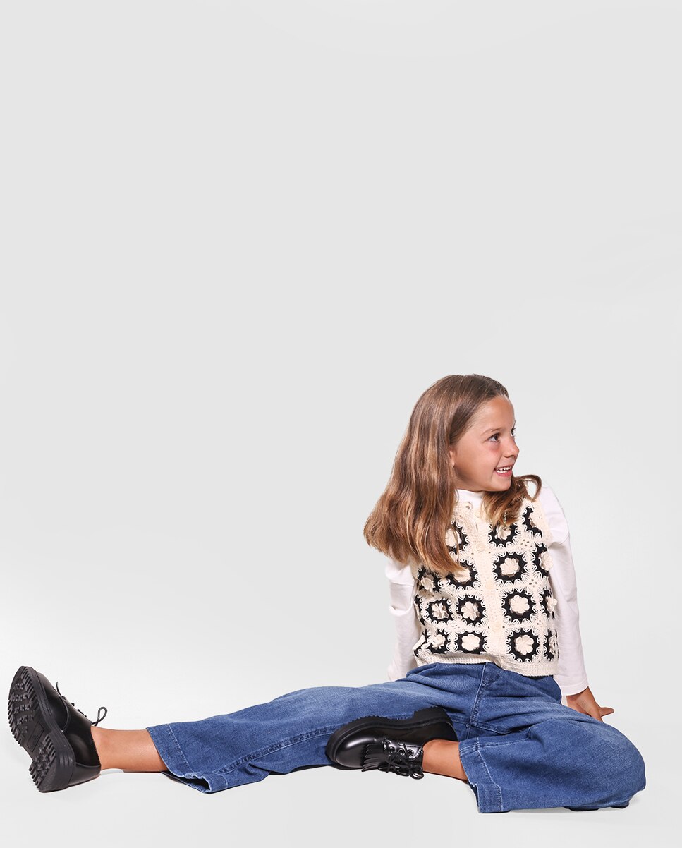 Sapatos Oxford com Atacadores e Costuras Visíveis Chika10 Preto-6