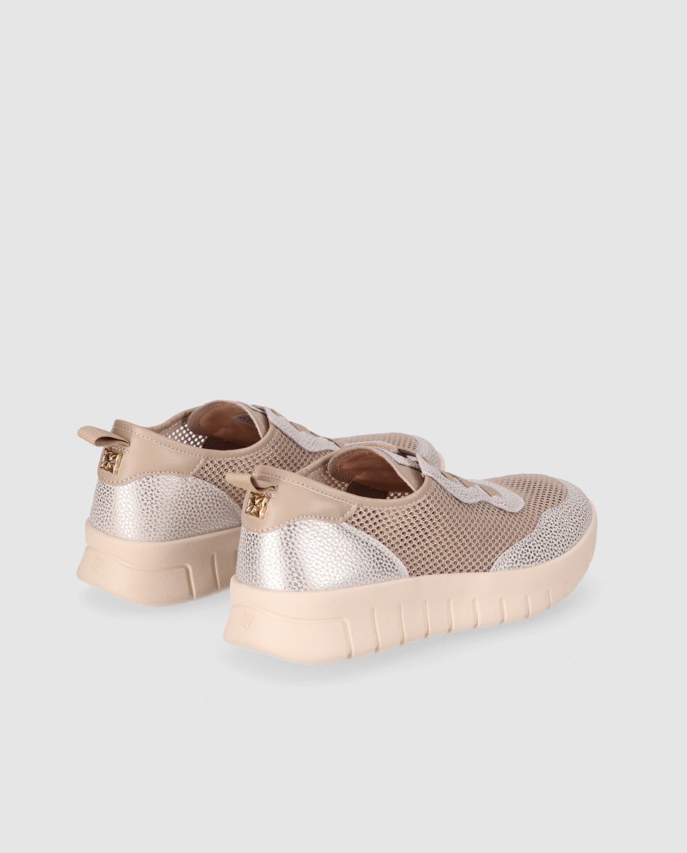 Sapatilhas Confort com Design Desportivo e Palmilha Acolchoada Ouro-3
