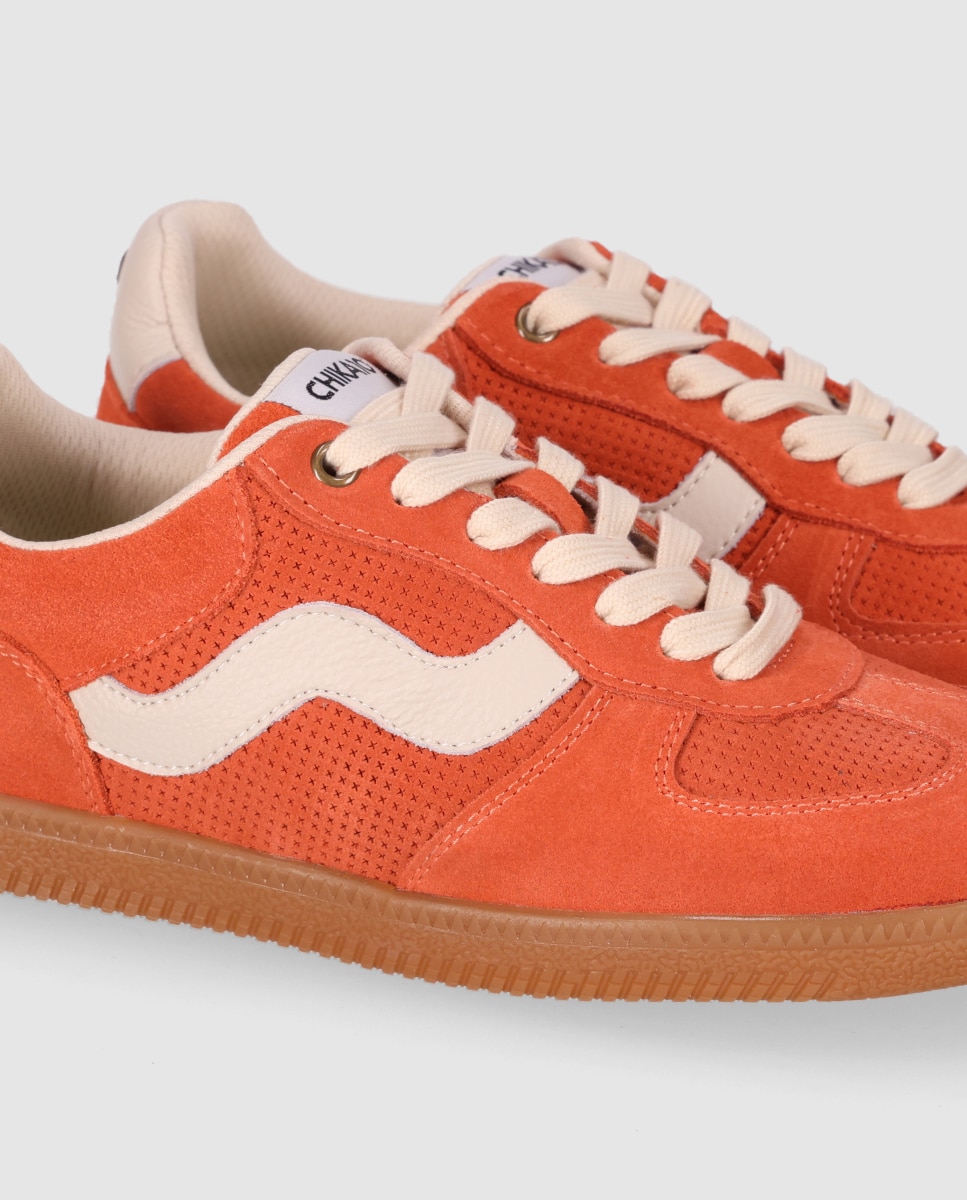 Sapatilhas Básicas Desportivas em Pele com Design Casual e Fecho com Atacadores Coral-5