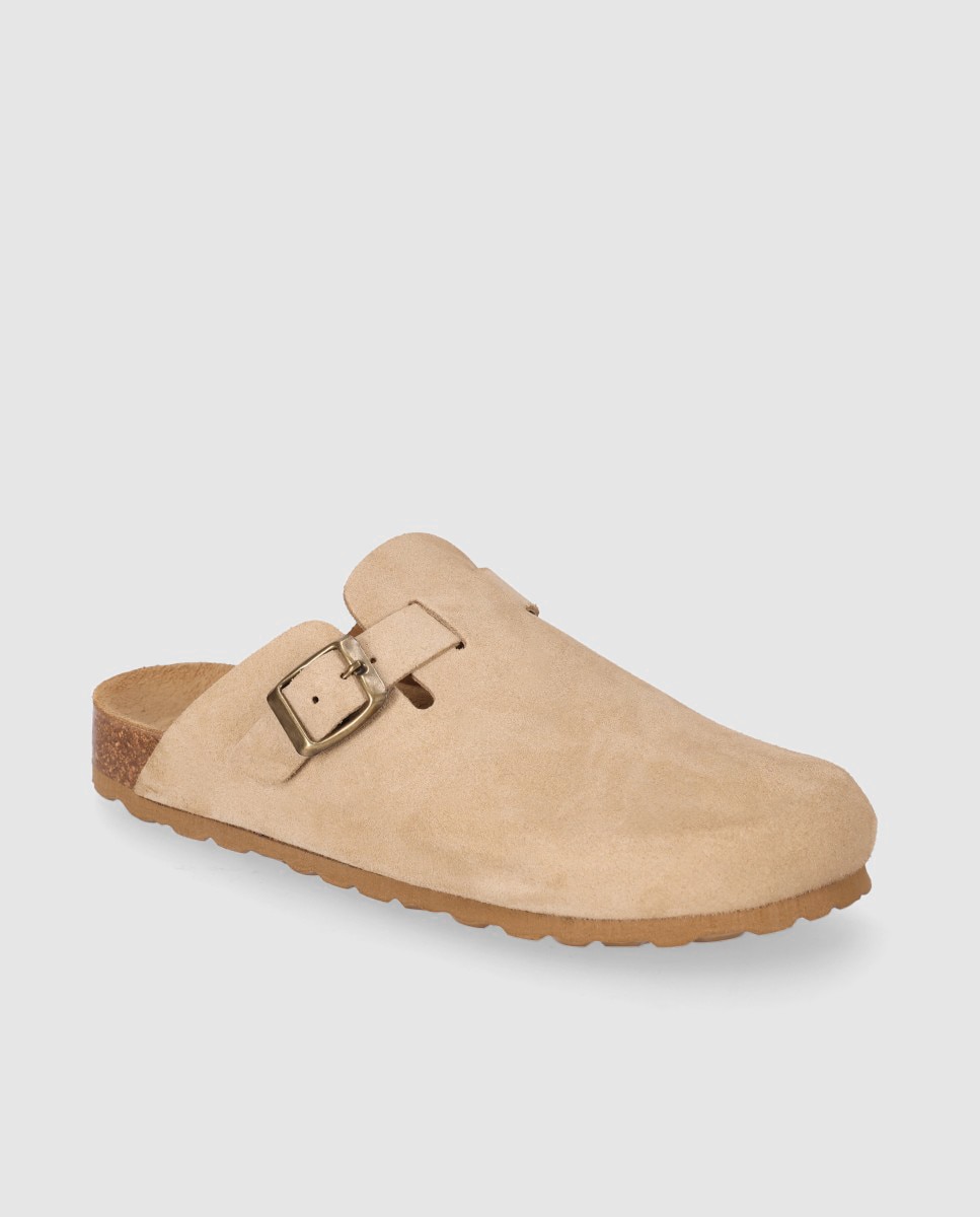 Socas em Pele com Fivela Decorativa Bege-2