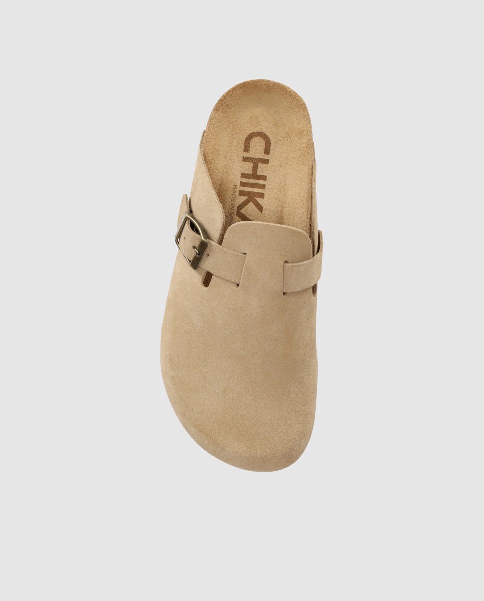 Socas em Pele com Fivela Decorativa Bege-4