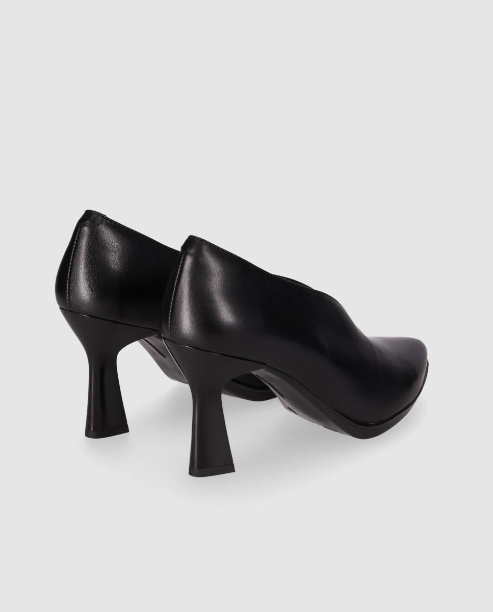 Sapatos de Salto Fechados em Pele de Salto Alto Preto-3