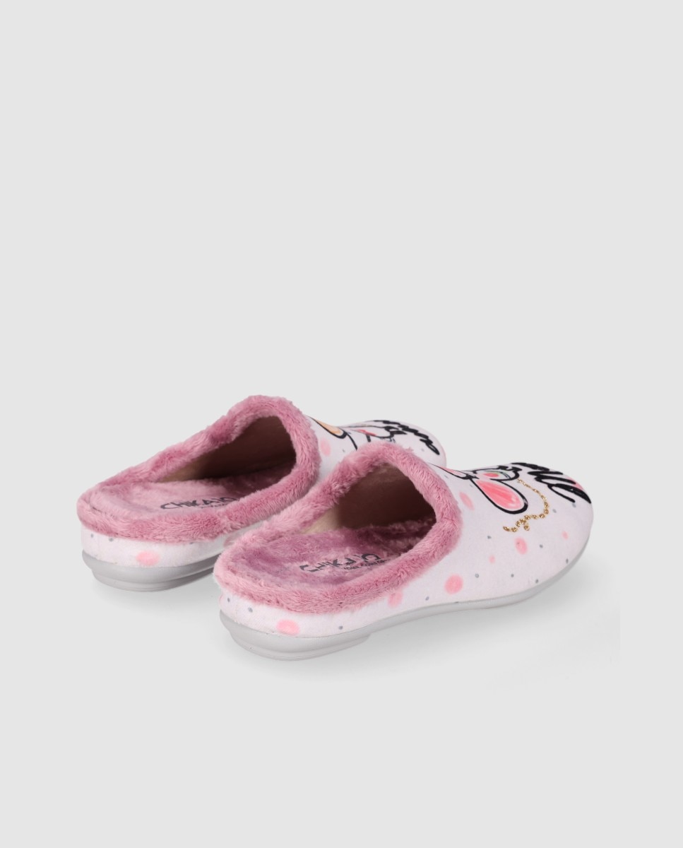 Pantufas com Exterior Suave e Sola Leve Rosa-3
