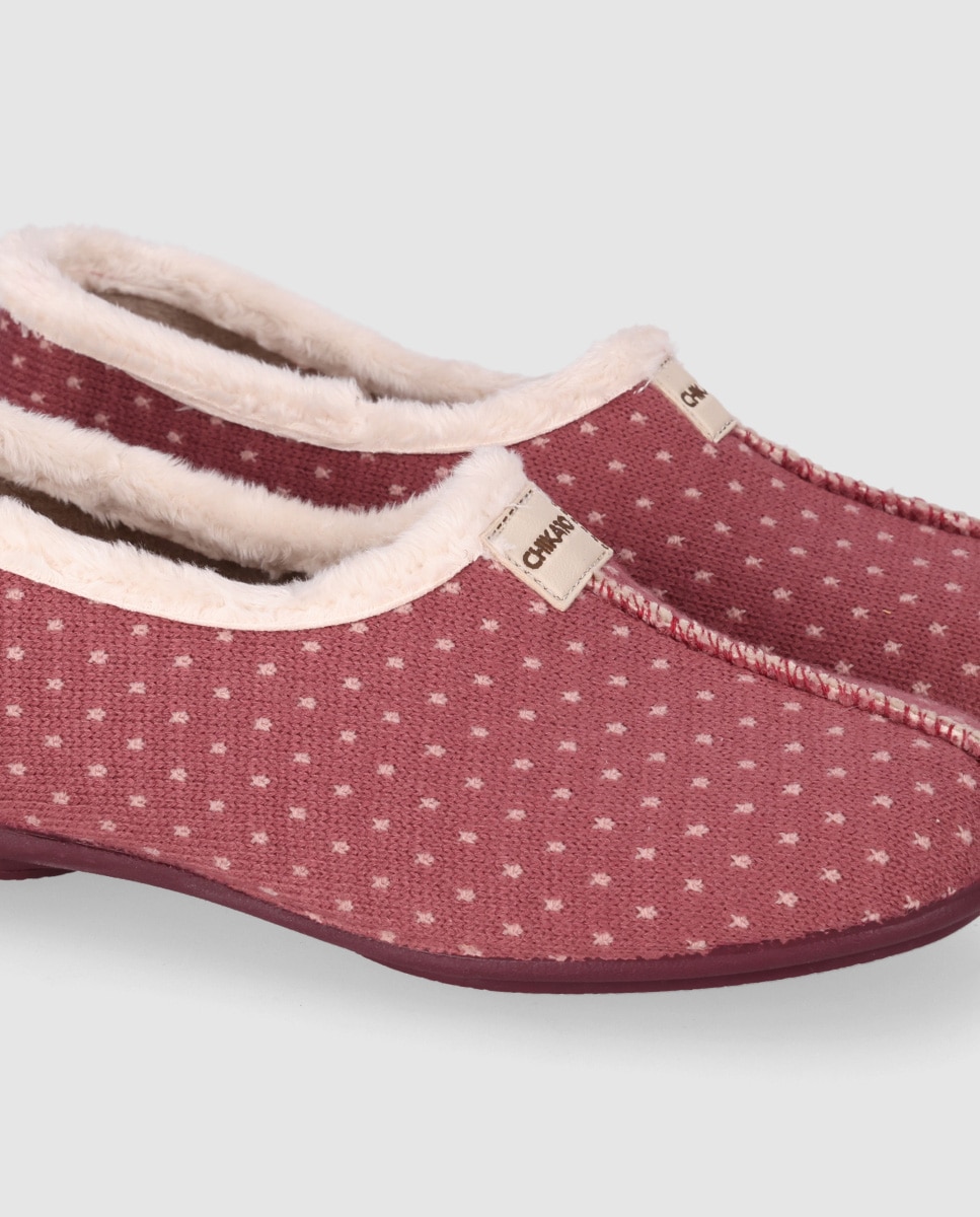 Pantufas com Sola Leve e Biqueira Redonda Rosa-5