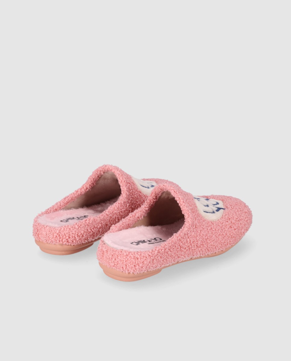 Pantufas com Estilo Cozy e Biqueira Redonda Rosa-3