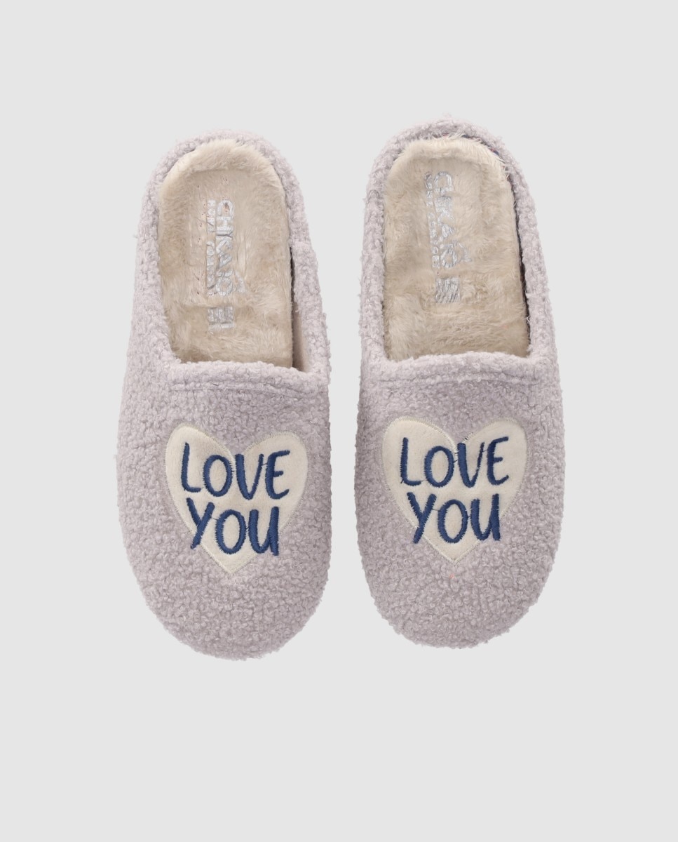 Pantufas com Estilo Cozy e Biqueira Redonda Cinzento-4