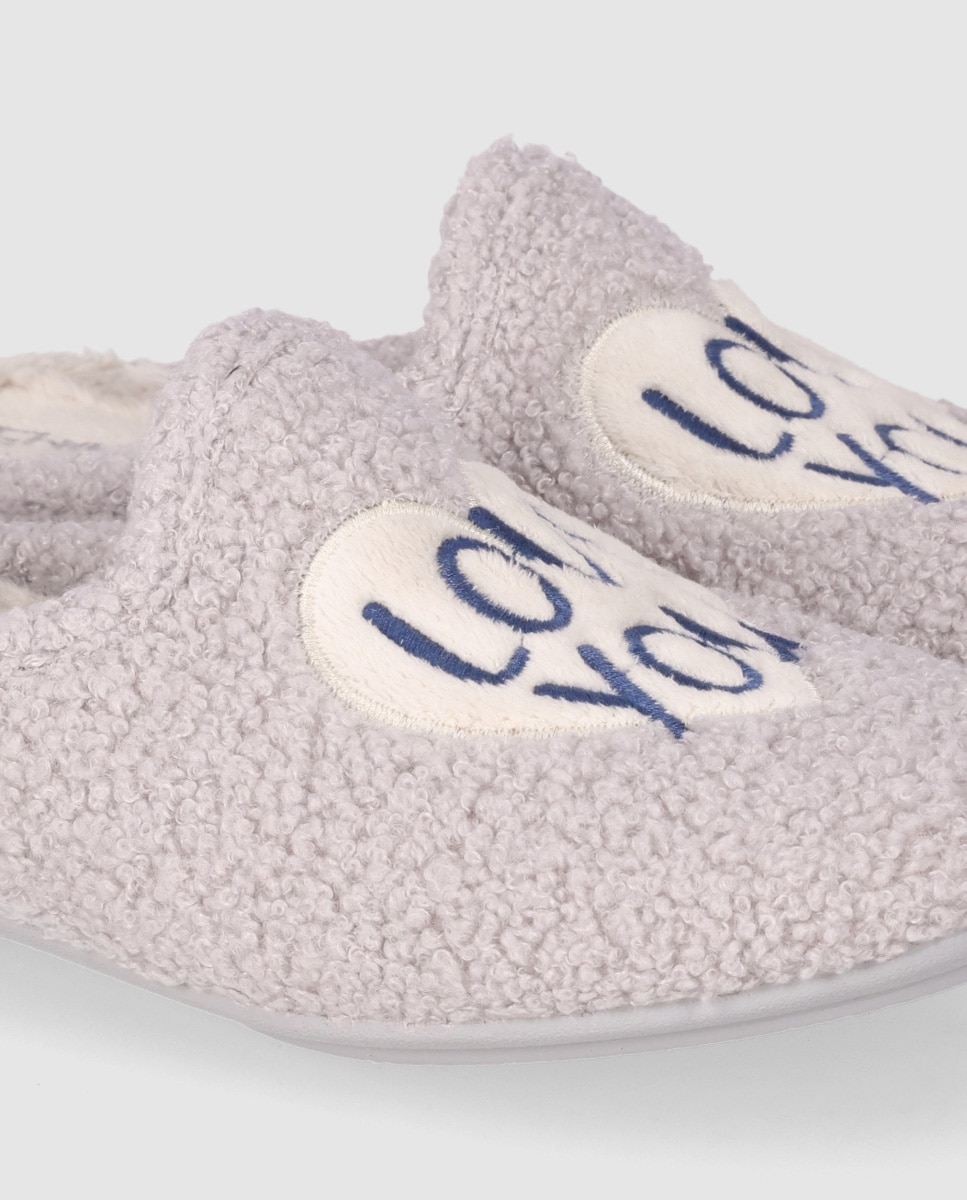 Pantufas com Estilo Cozy e Biqueira Redonda Cinzento-5
