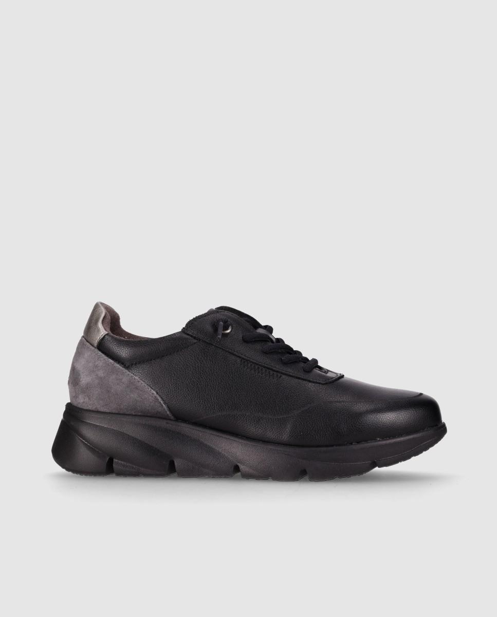 Imagem 0 de Sapatos de Cordões Estilo Casual de Pele com Sola Leve