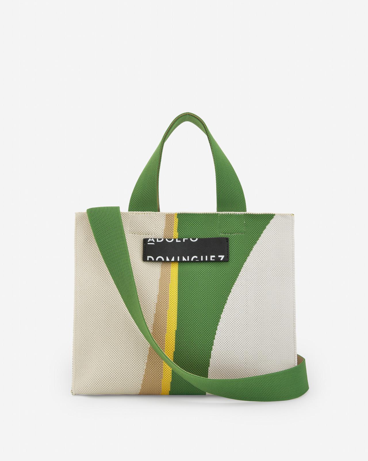Mala de Tiracolo Multiposições de Malha - Verde e Cru Verde-1
