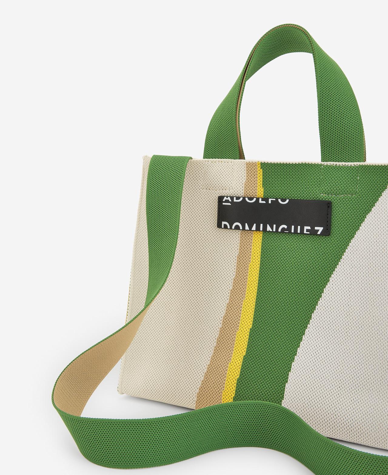 Mala de Tiracolo Multiposições de Malha - Verde e Cru Verde-4