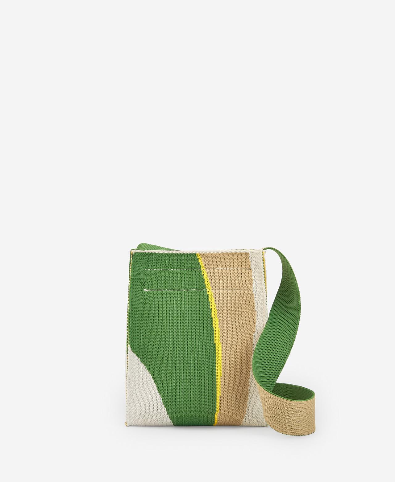 Mala de Tiracolo de Malha - Verde e Cru Verde-2