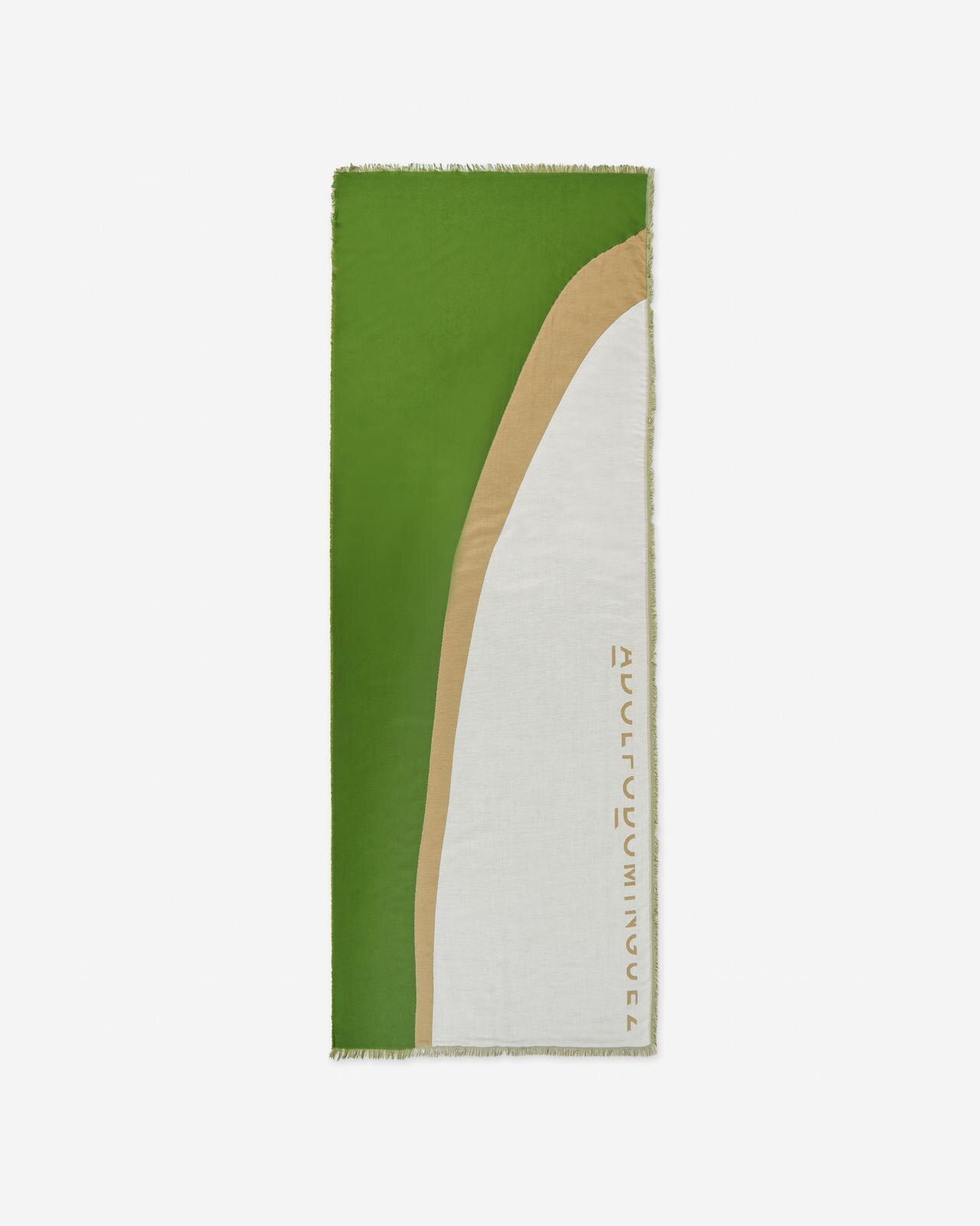 Écharpe Dupla Jacquard Tricolor Verde-1