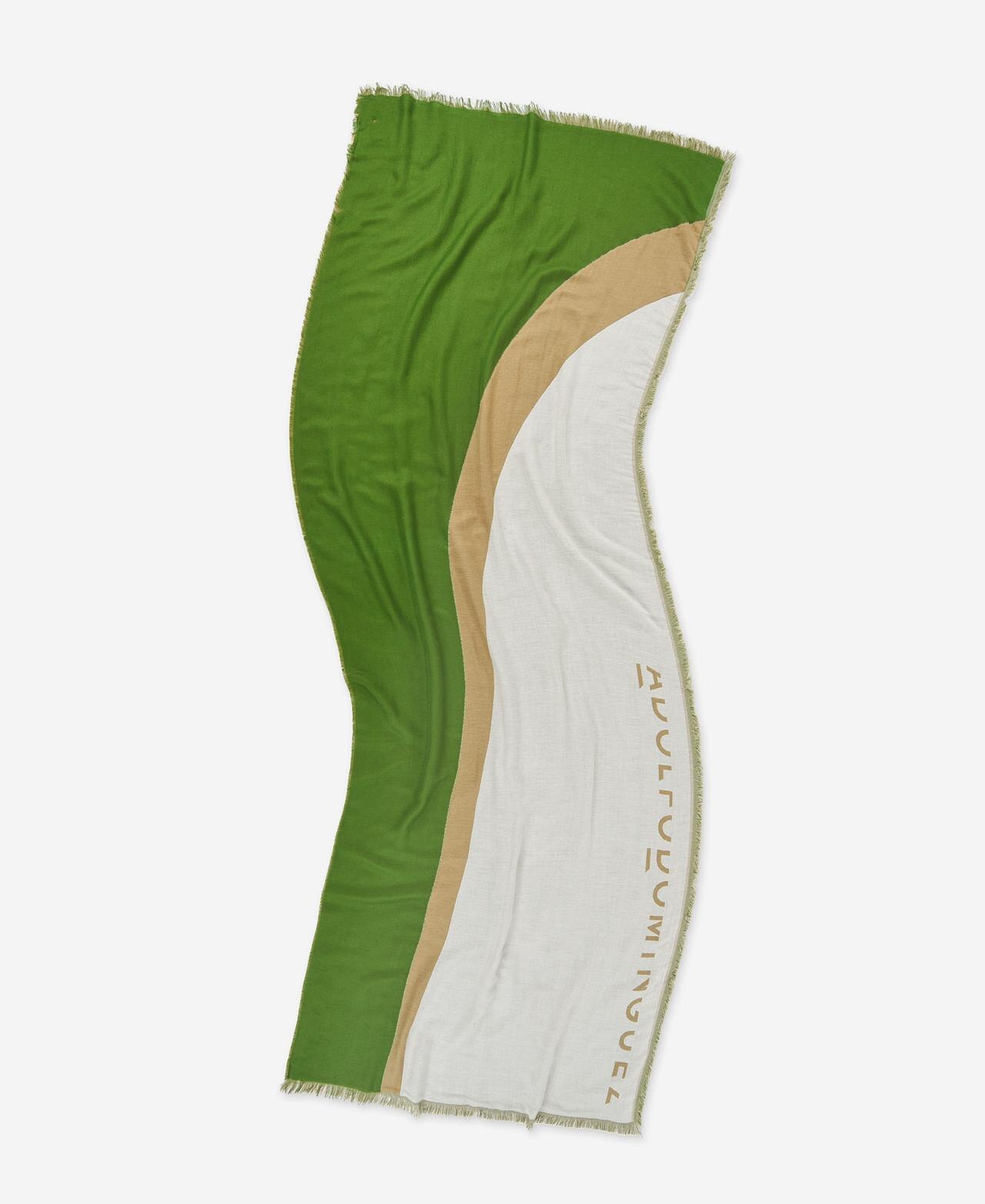 Écharpe Dupla Jacquard Tricolor Verde-2