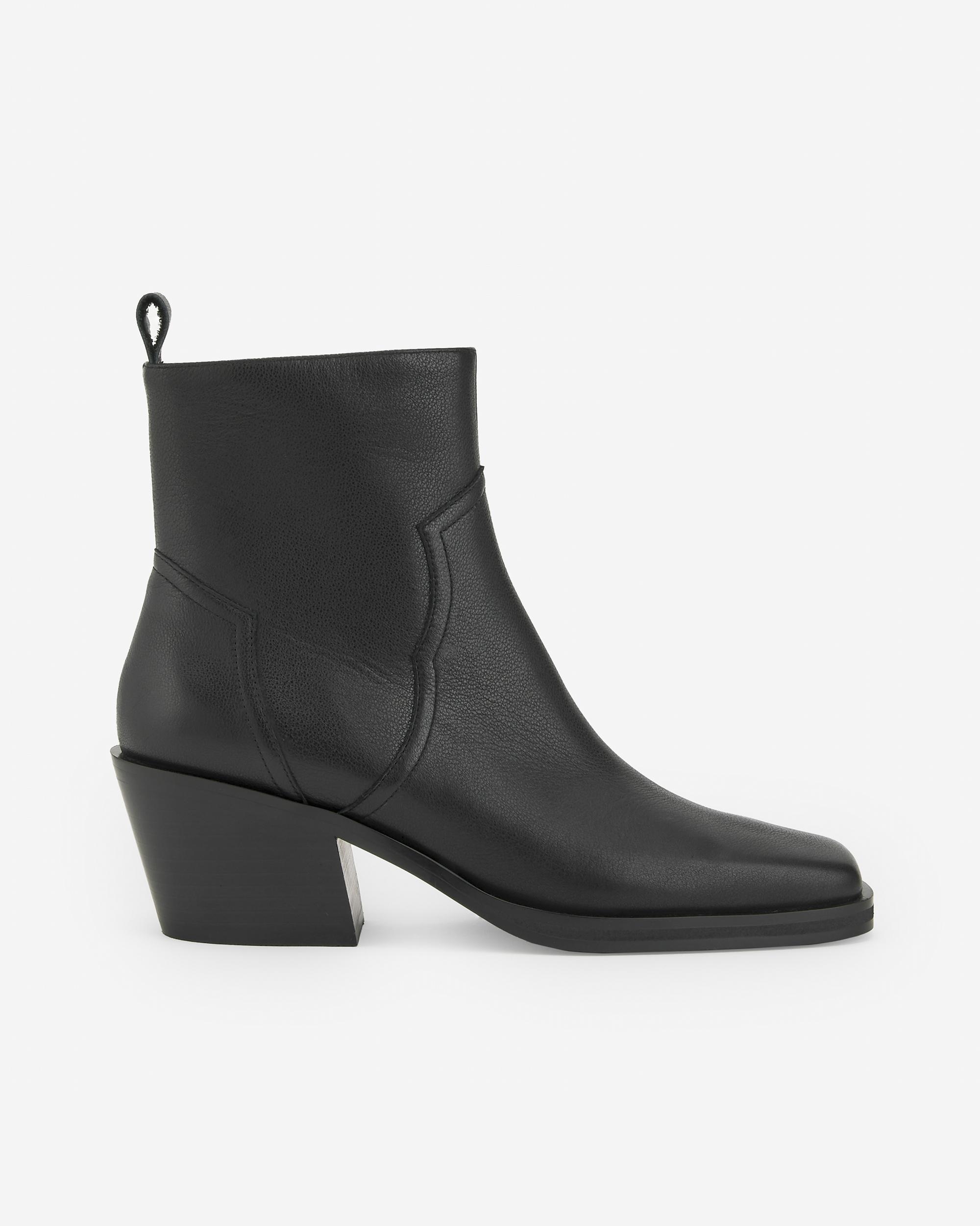 Botins 100% Pele Tipo Cowboy Preto-1