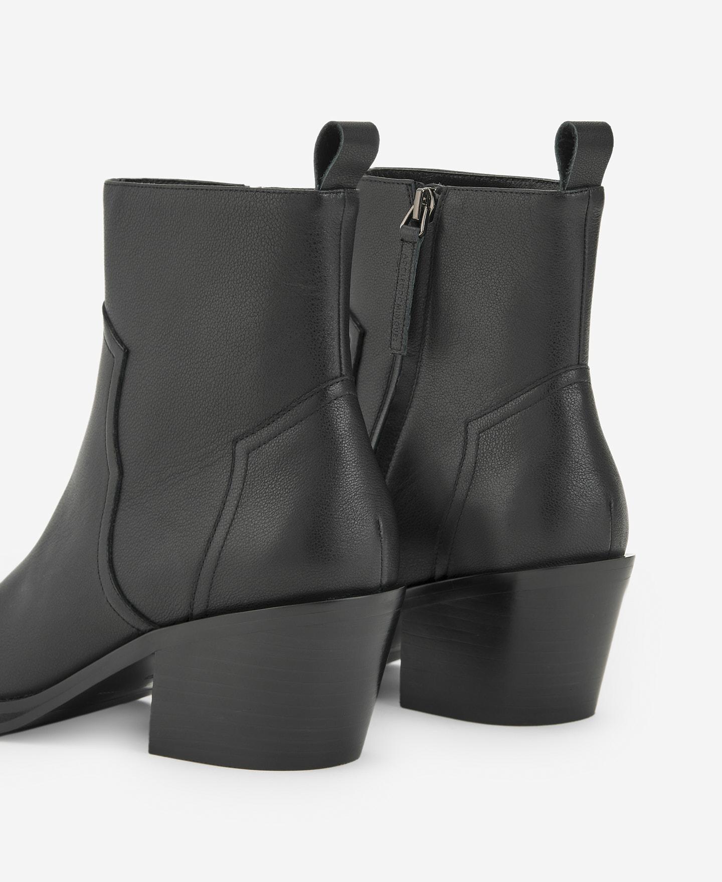 Botins 100% Pele Tipo Cowboy Preto-3