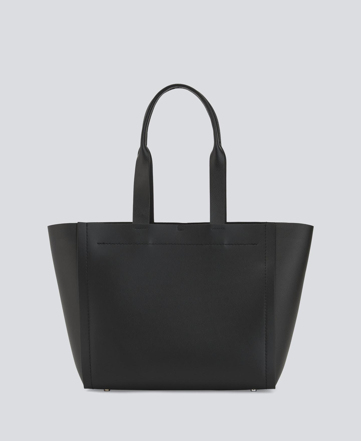 Mala de Ombro Adolfo Domínguez Tipo Shopper em Pele 100% - Preto Preto-2