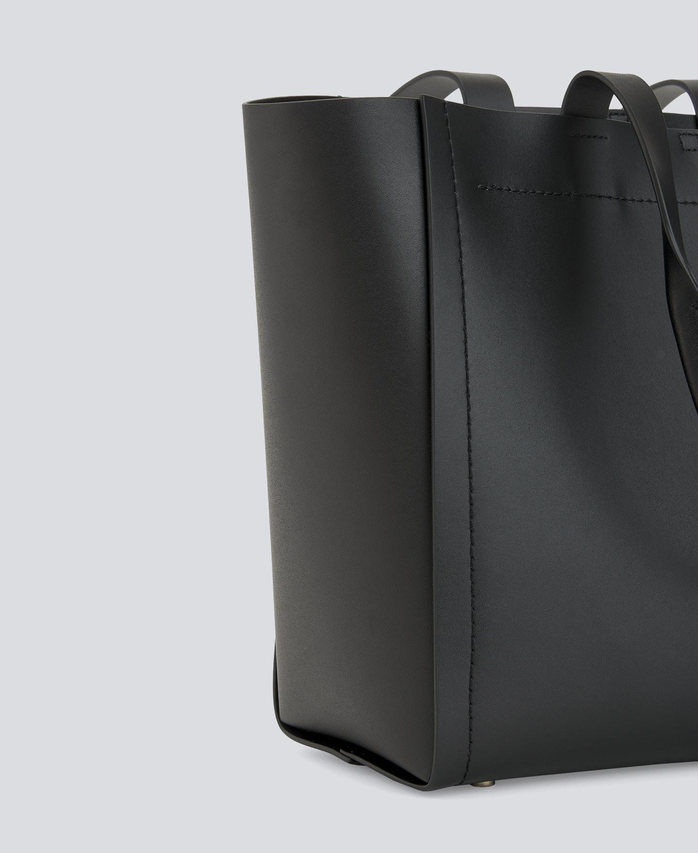 Mala de Ombro Adolfo Domínguez Tipo Shopper em Pele 100% - Preto Preto-4