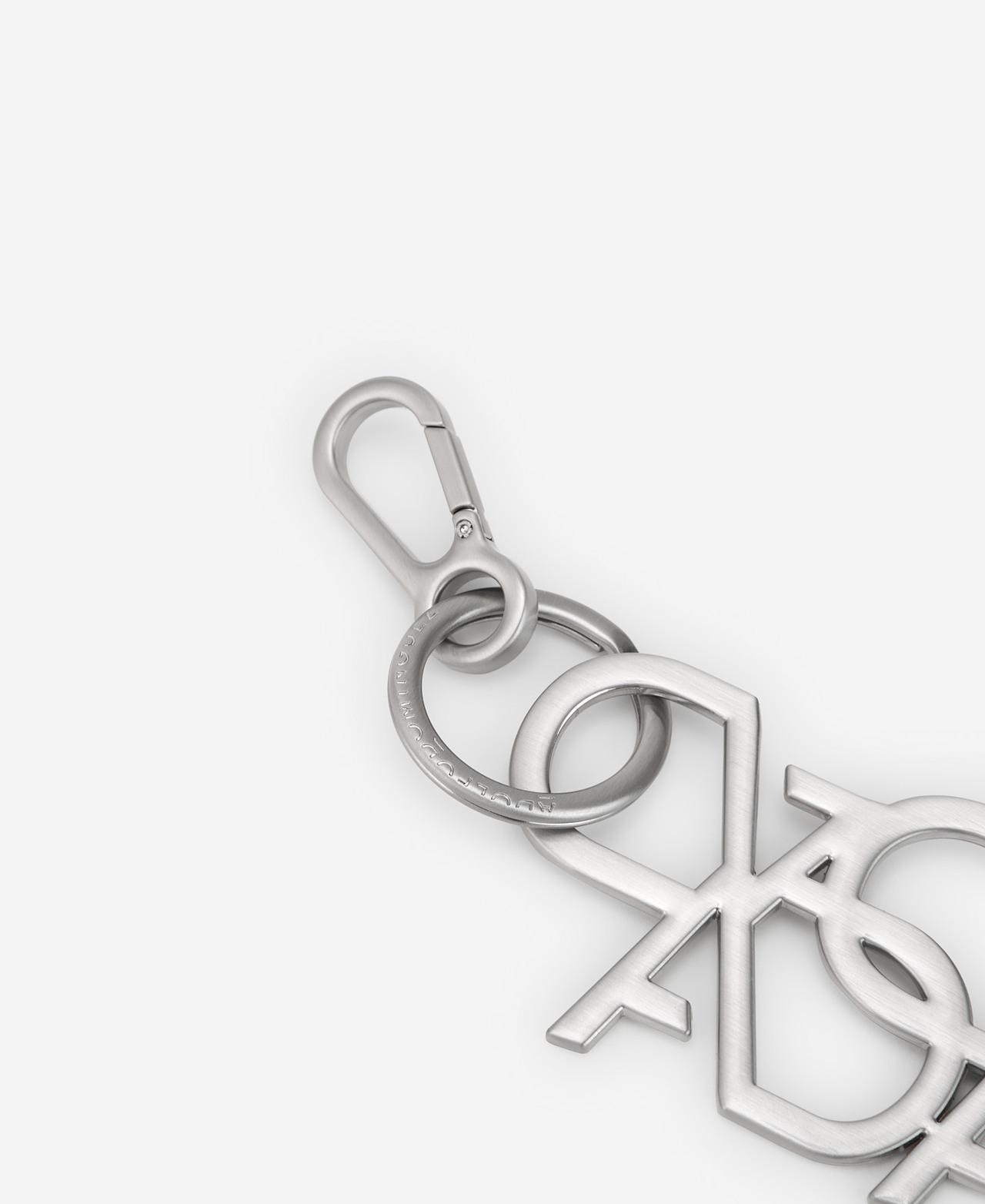 Porta-chaves Logo AD Entrelaçado com Acabamento Prateado Prata-3