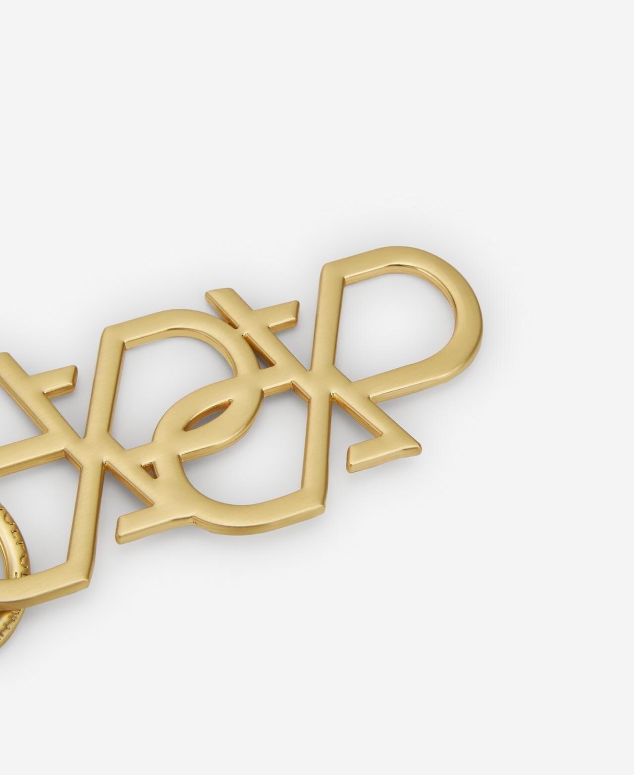 Porta-chaves Logo AD Entrelaçado com Acabamento Dourado Ouro-2