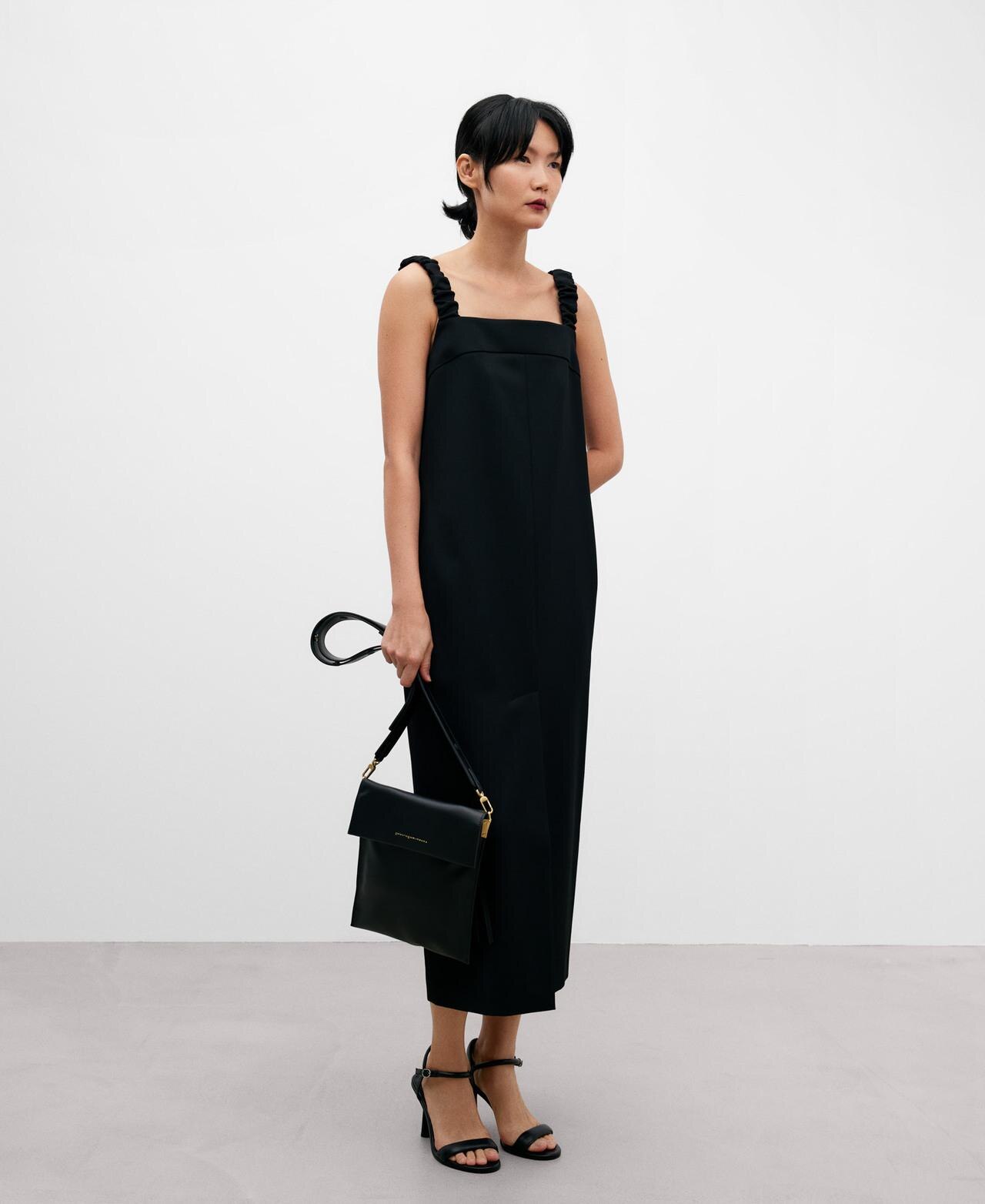 Mala de Tiracolo Estilo Mensageiro - Preto Preto-5