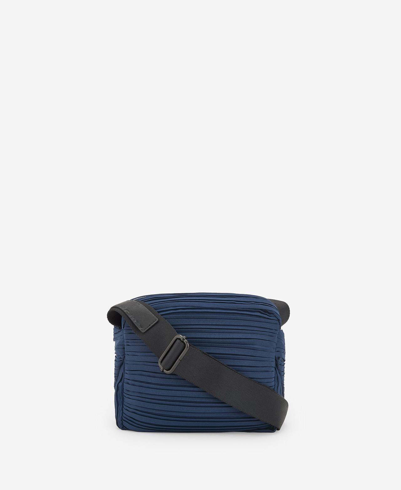 Mala de Tiracolo Média em Crinkle Reciclado - Azul-marinho Marinho-2