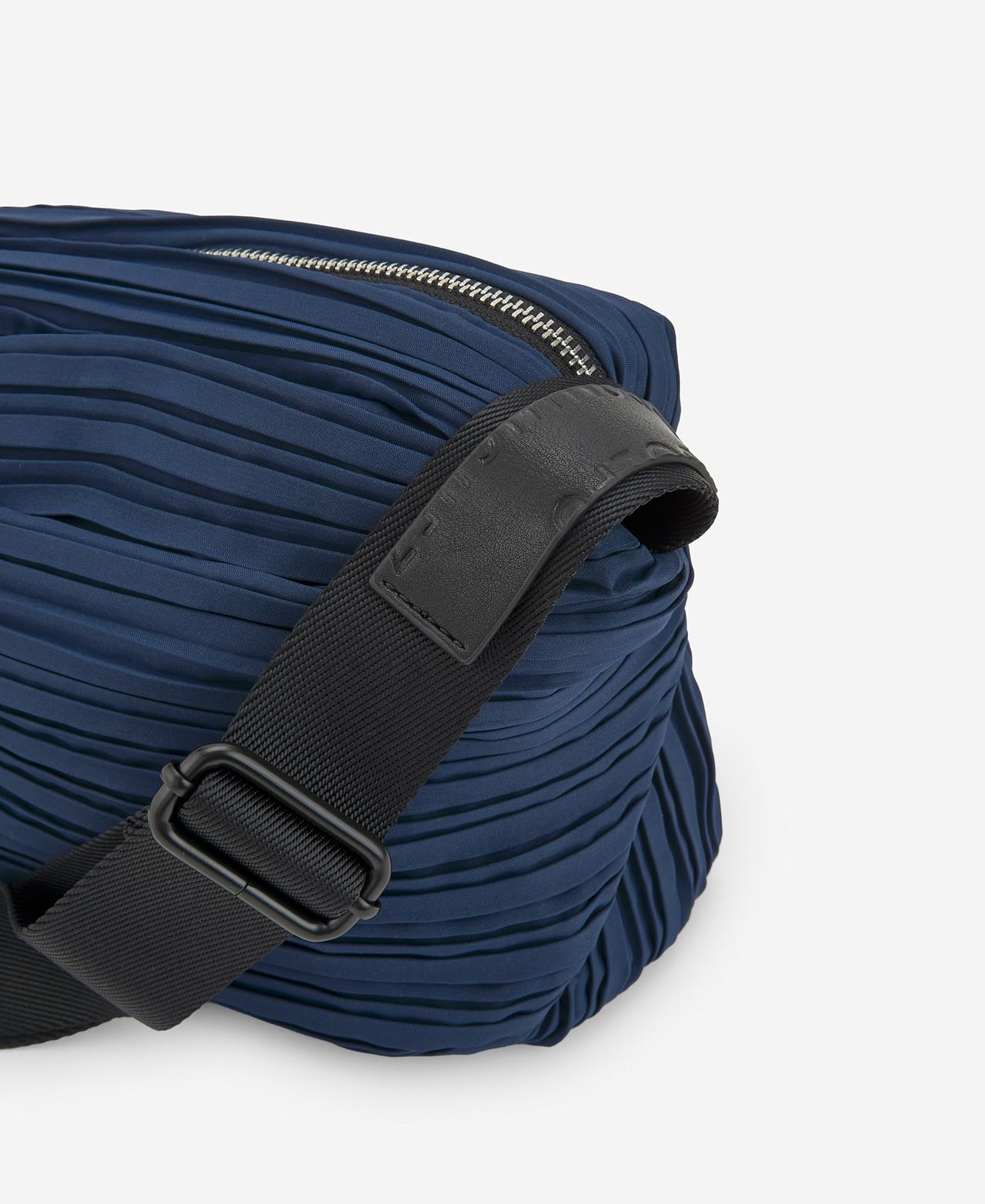 Mala de Tiracolo Média em Crinkle Reciclado - Azul-marinho Marinho-3
