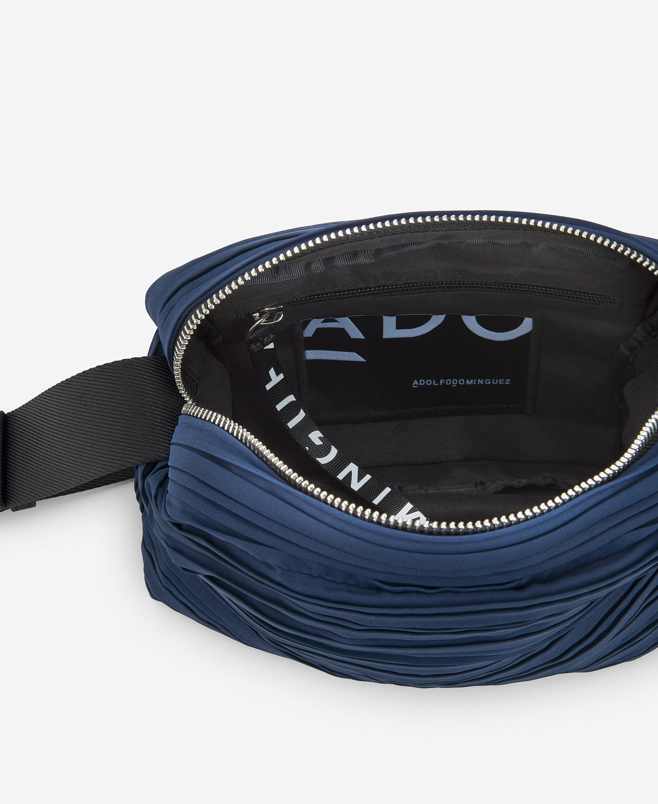 Mala de Tiracolo Média em Crinkle Reciclado - Azul-marinho Marinho-4