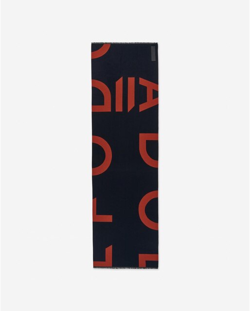 Cachecol com Maxi Logo em Jacquard