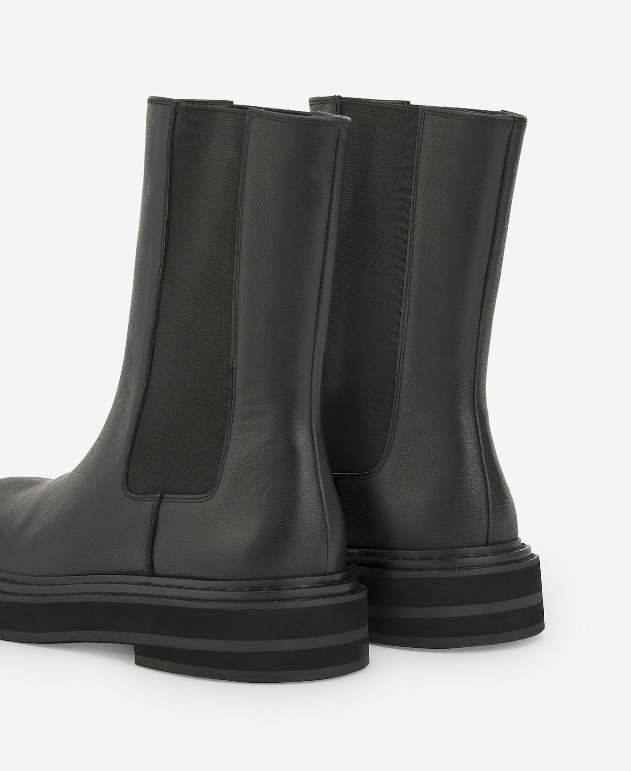 Botins Tipo Chelsea - Preto Preto-3