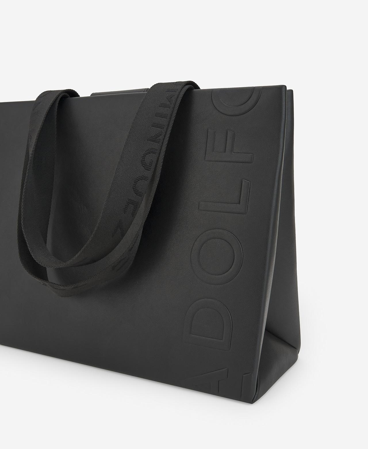 Mala de Ombro Tipo Shopper Grande - Preto Preto-3