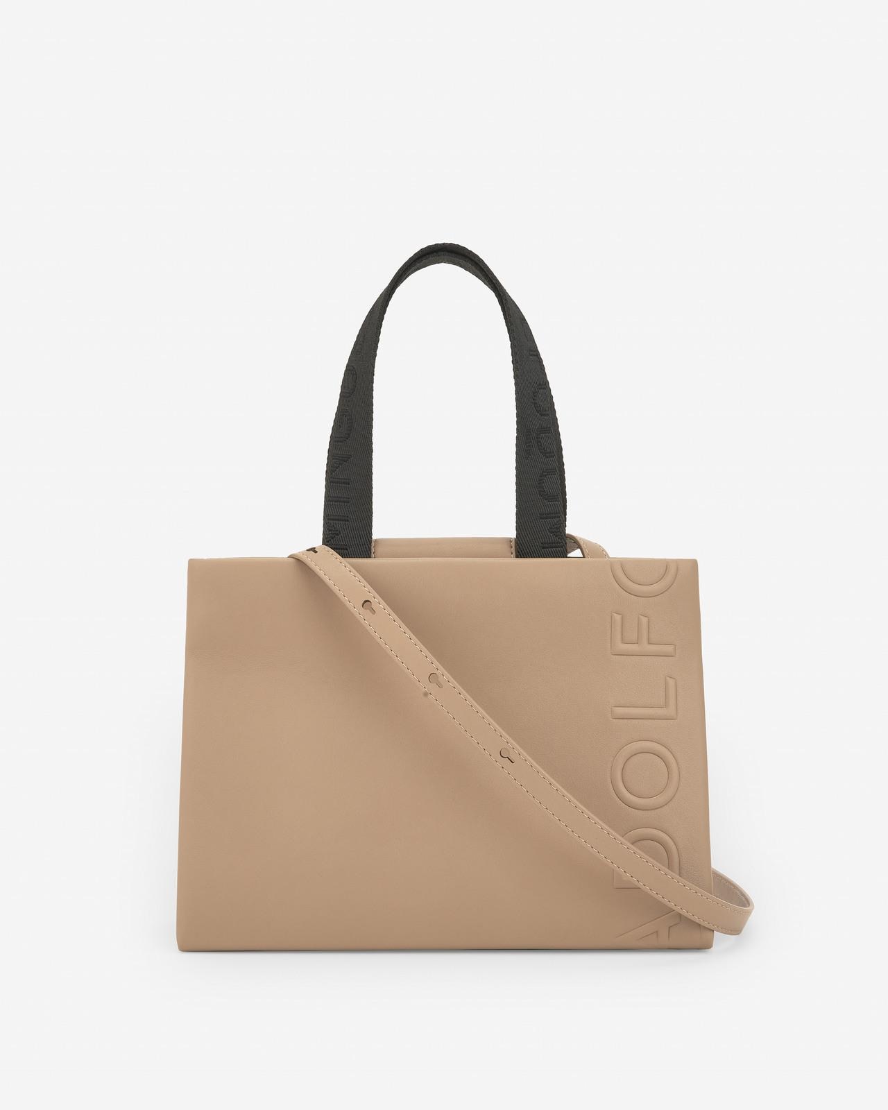 Mala de Tiracolo Tipo Shopper Média - Taupe Taupe-1