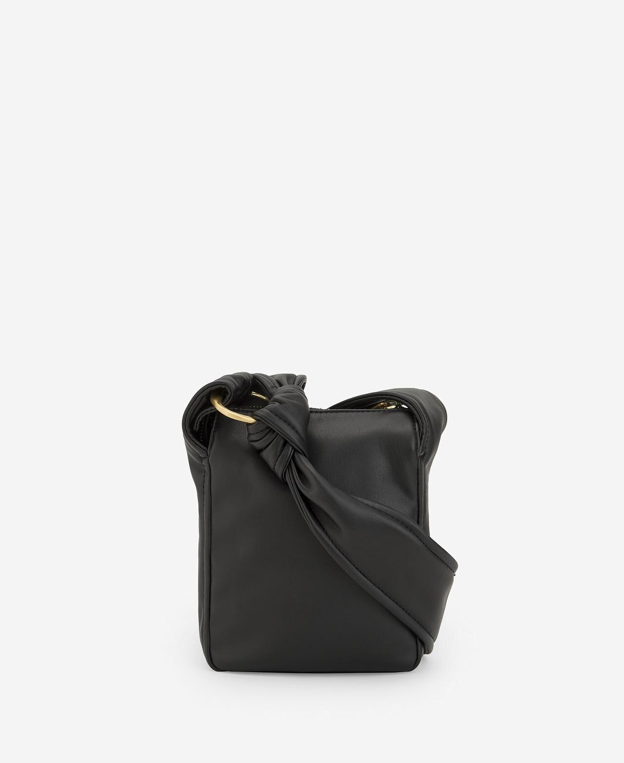 Mala de Tiracolo Tipo Mini mala em Textura de Napa - Preto Preto-2