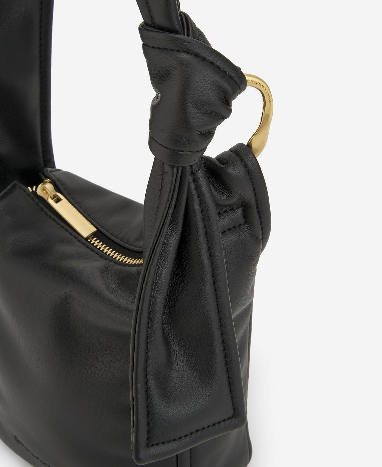 Mala de Tiracolo Tipo Mini mala em Textura de Napa - Preto Preto-3