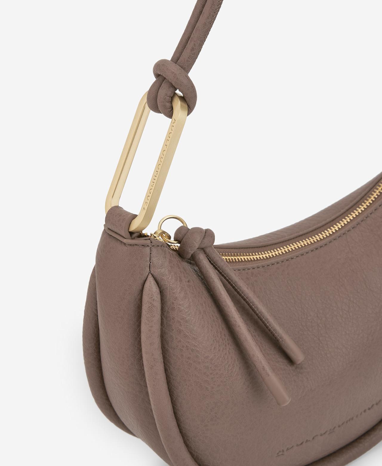 Mala de Ombro Média em Material Reciclado - Taupe Taupe-4